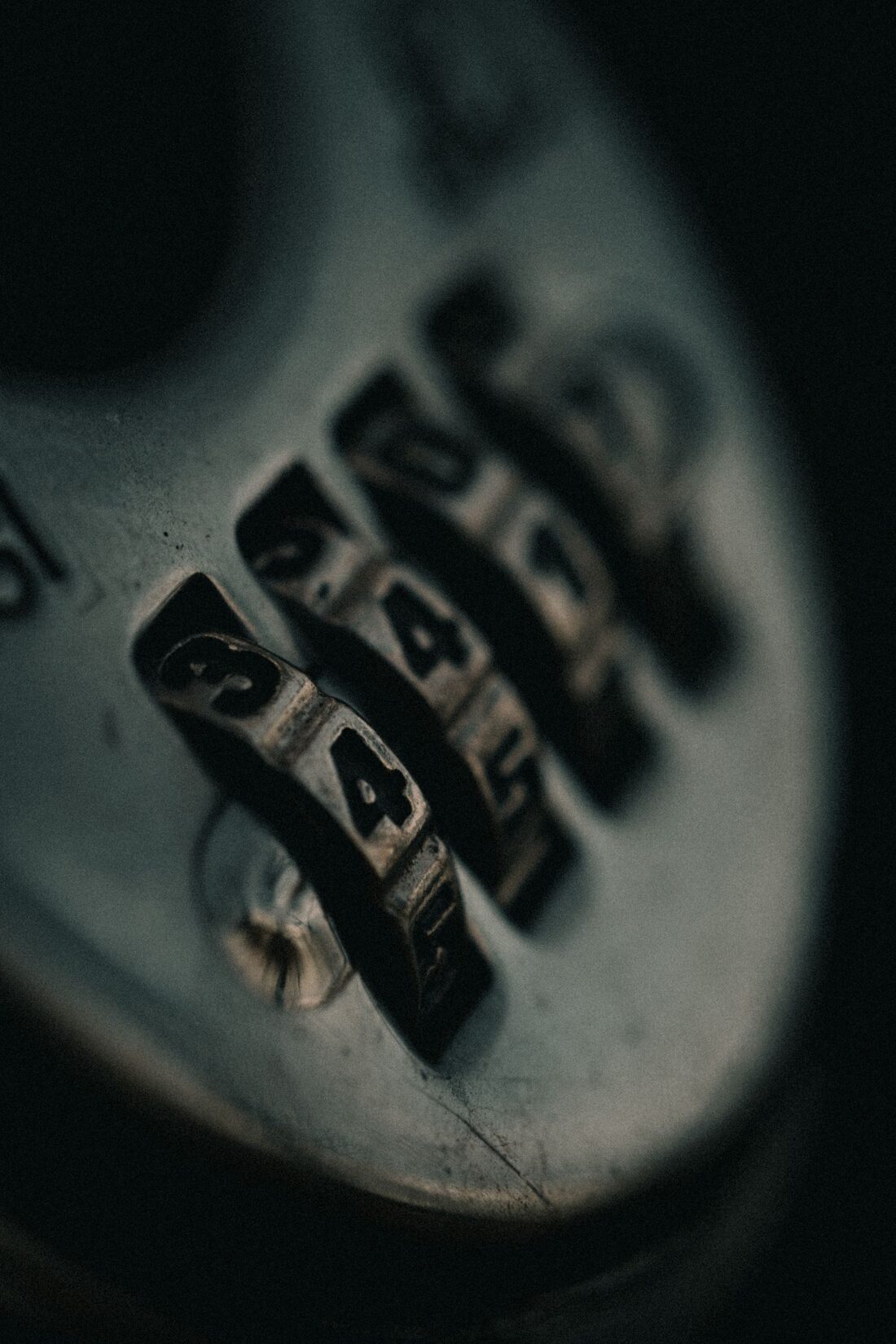A combination lock dial with numbers